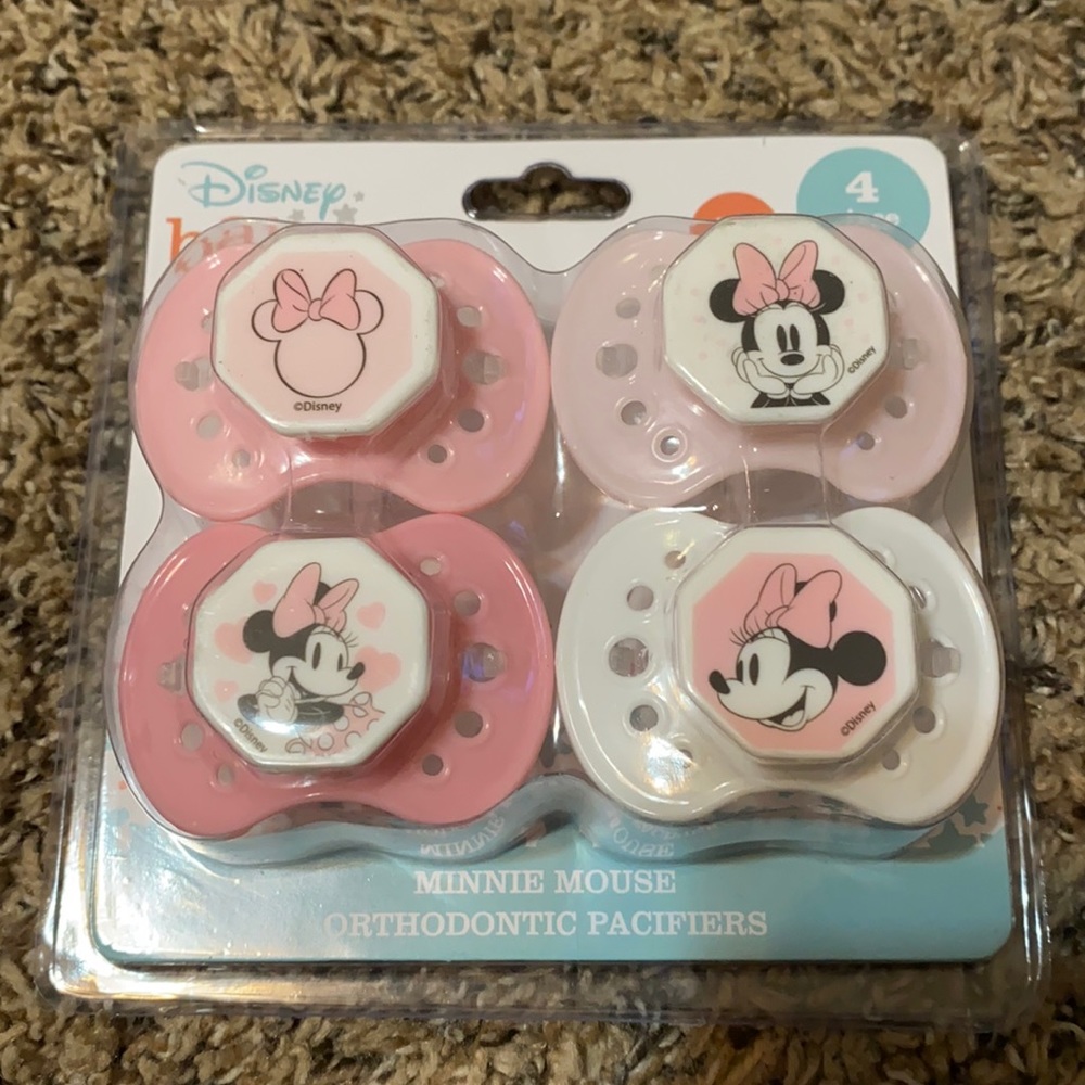 Four pack of Disney Minney pacifiers